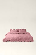 Bettwäsche aus gekochter Baumwolle mit Rüschen Strawberry Pink