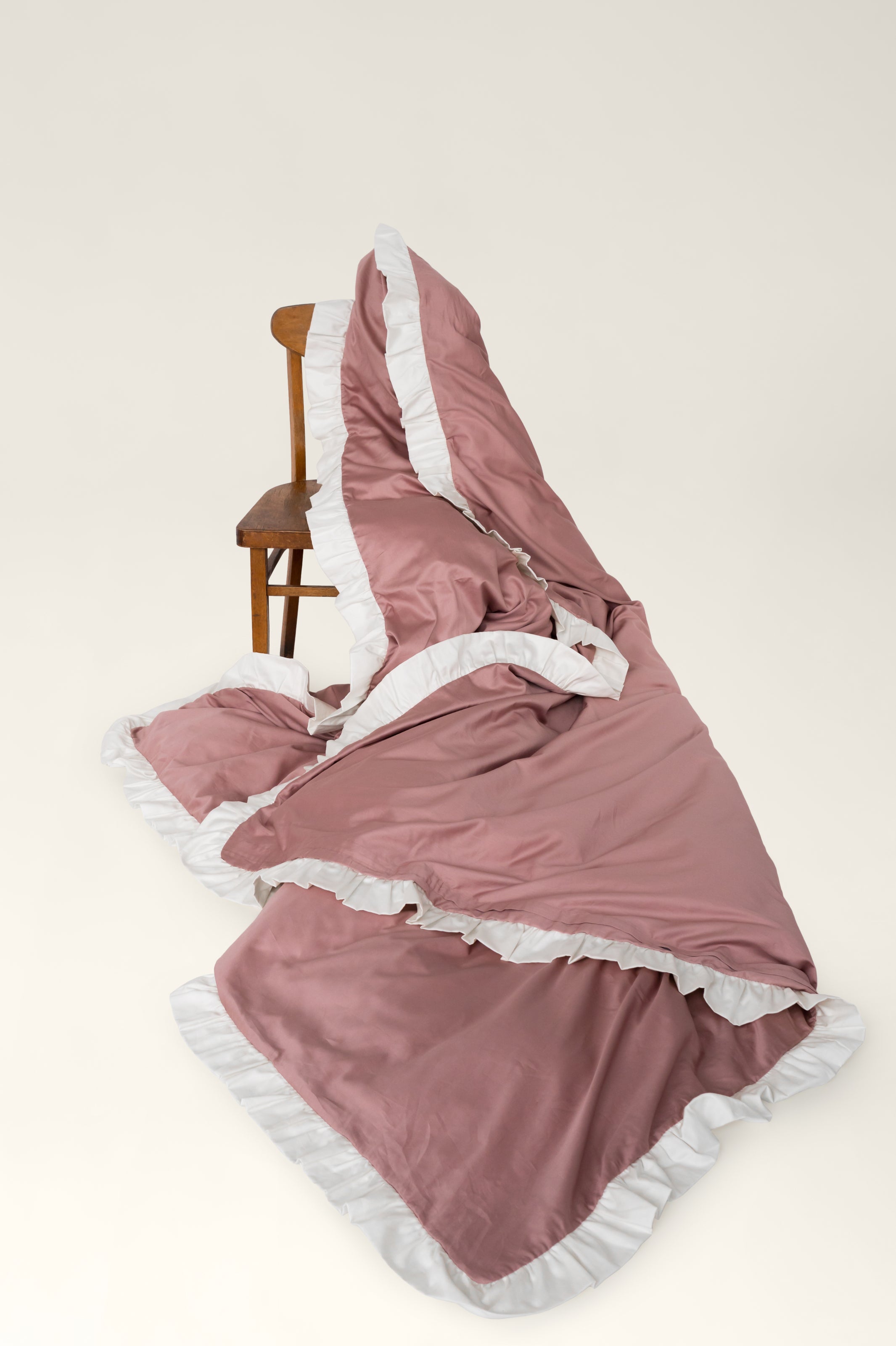 Bettbezug aus Satin mit Rüschen Chambery