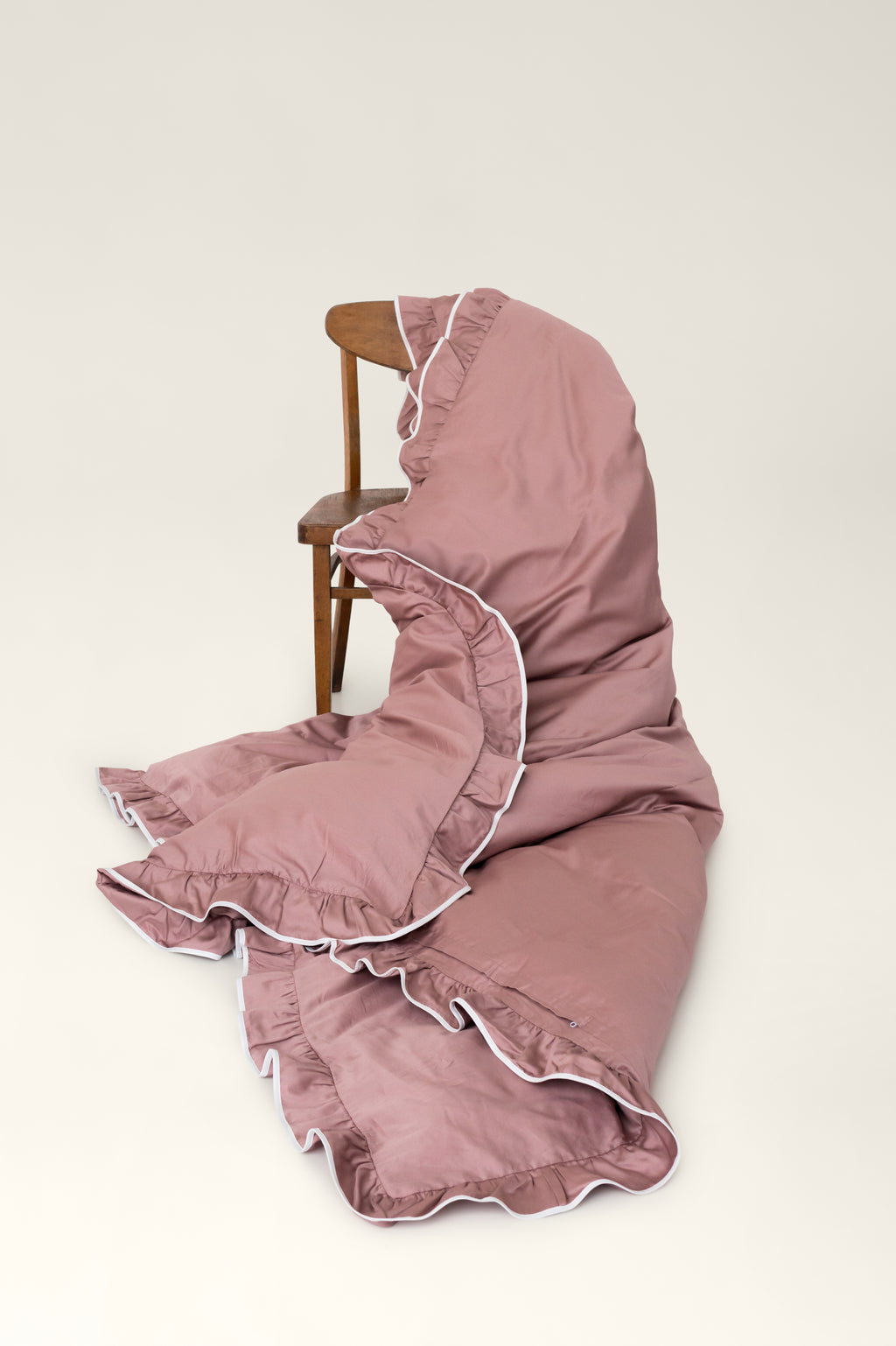Satin-Bettwäsche mit Rüschen und Paspel Ely