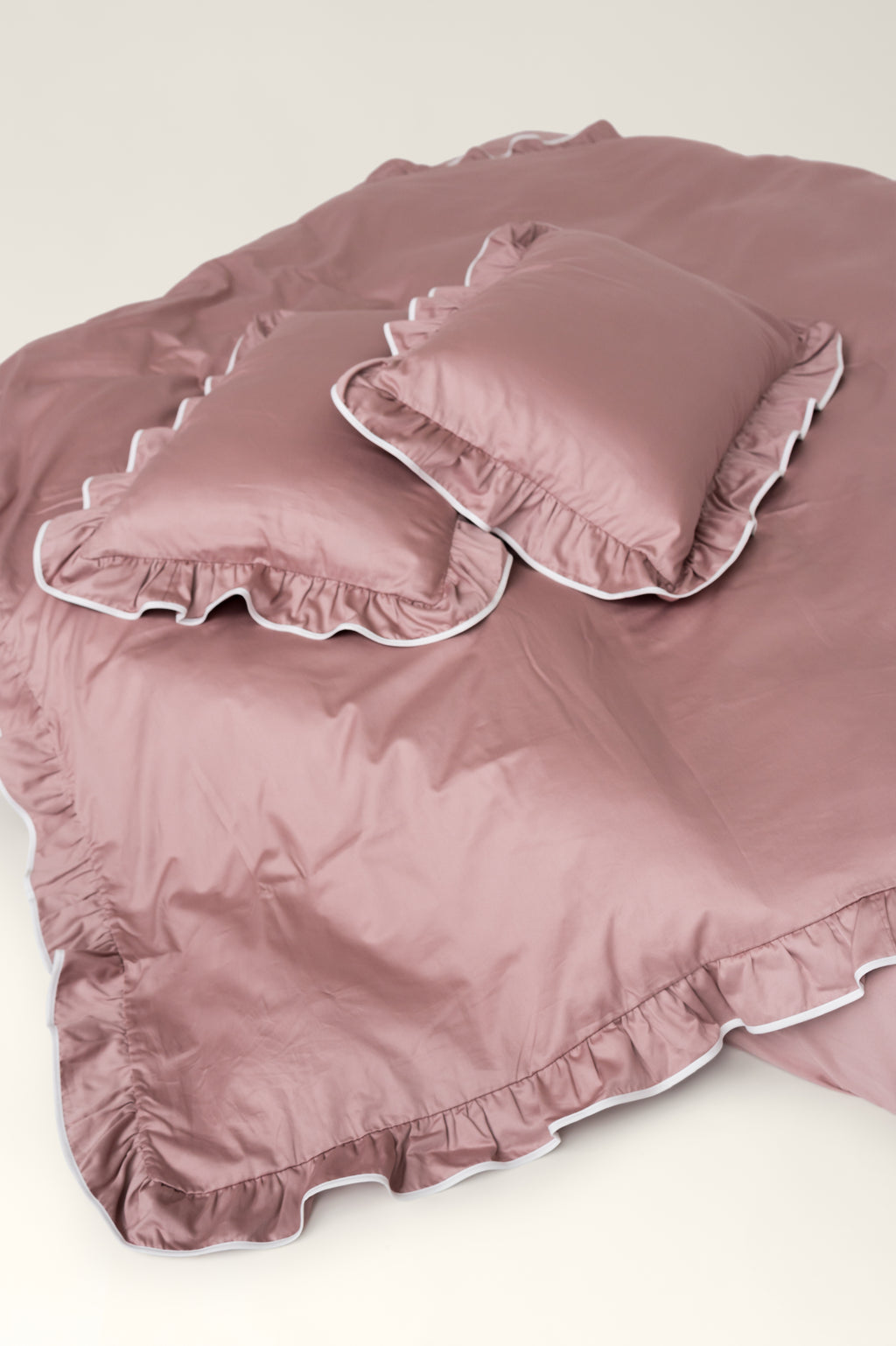 Satin-Bettwäsche mit Rüschen und Paspel Ely