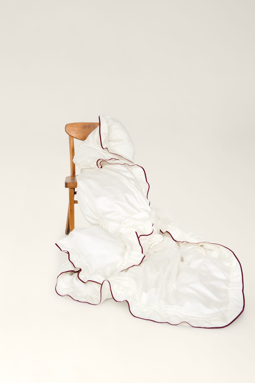 Satin-Bettwäsche mit Rüschen und Paspel Beni