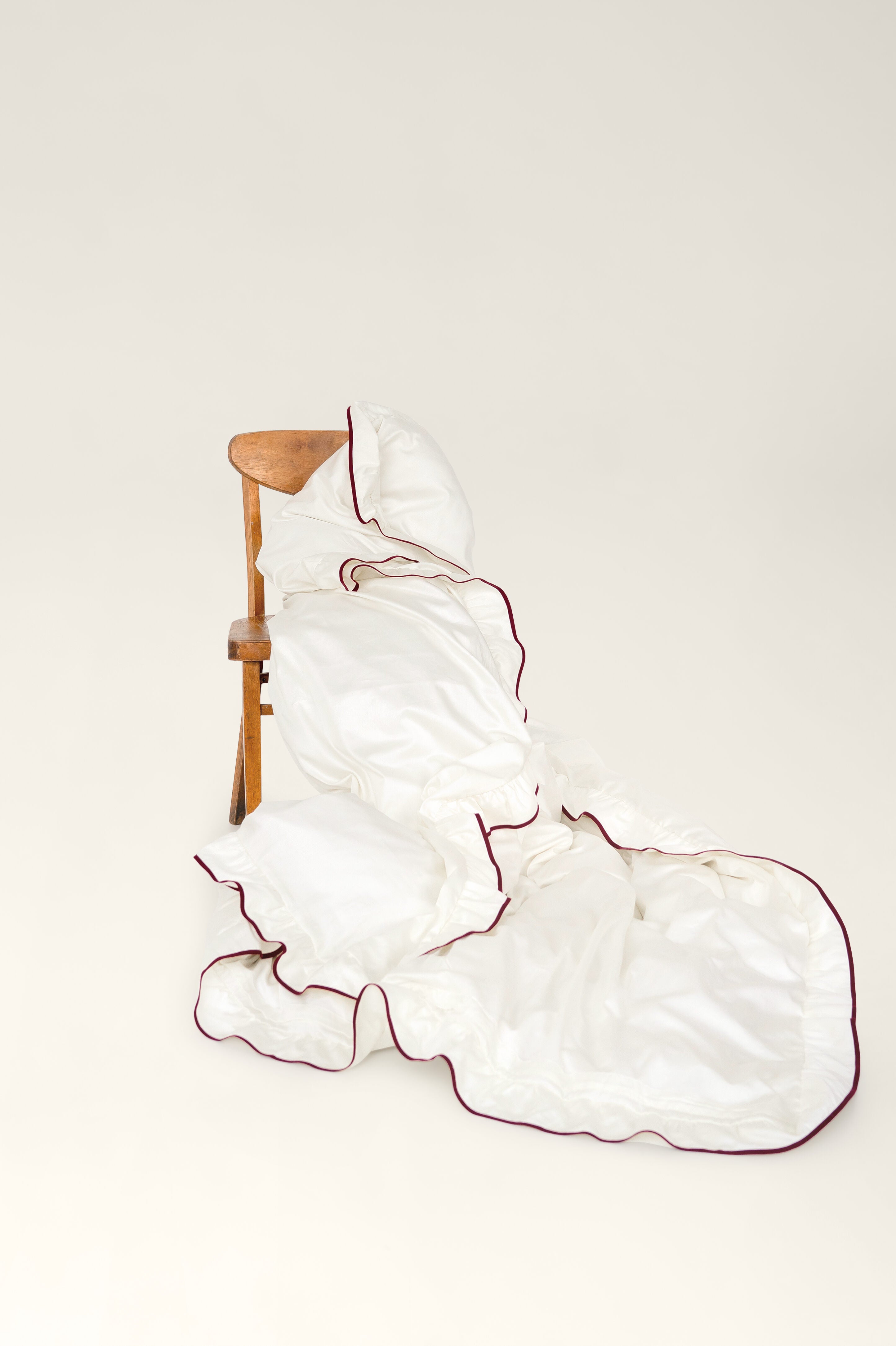 Satin-Bettwäsche mit Rüschen und Paspel Beni
